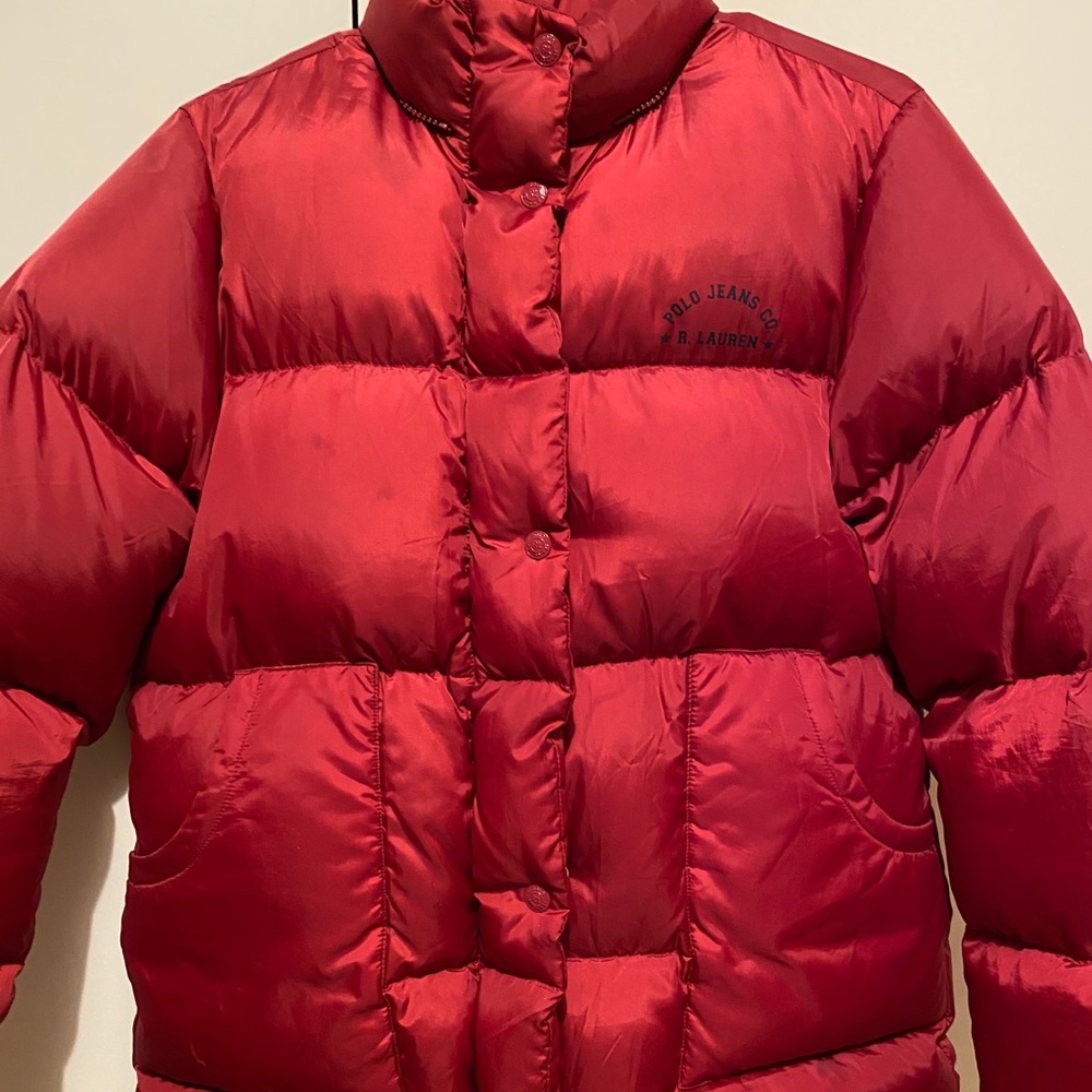Polo Jeans Ralph Lauren Puffer Jacket M Burgundy